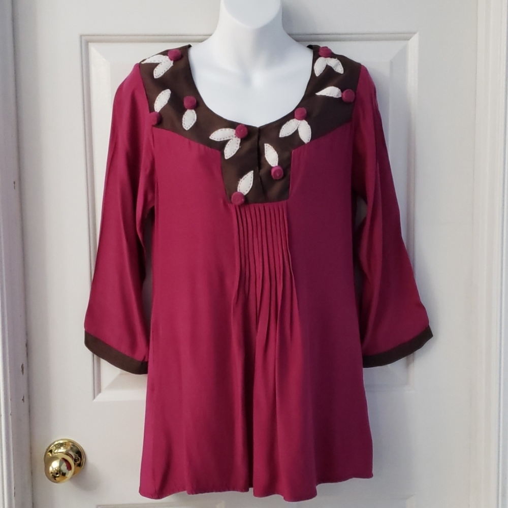 KAS Designs 100% silk tunic with pockets